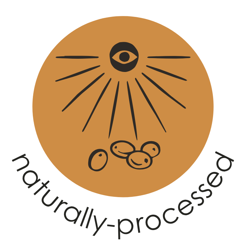 Badge for Oval Coffee Roasters The Natural Blend, 100% naturally processed coffee